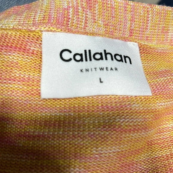 Callahan Knitwear Cropped LS Cardigan Bralette Pink &‎ Orange Set Large  NWT - Picture 11 of 14
